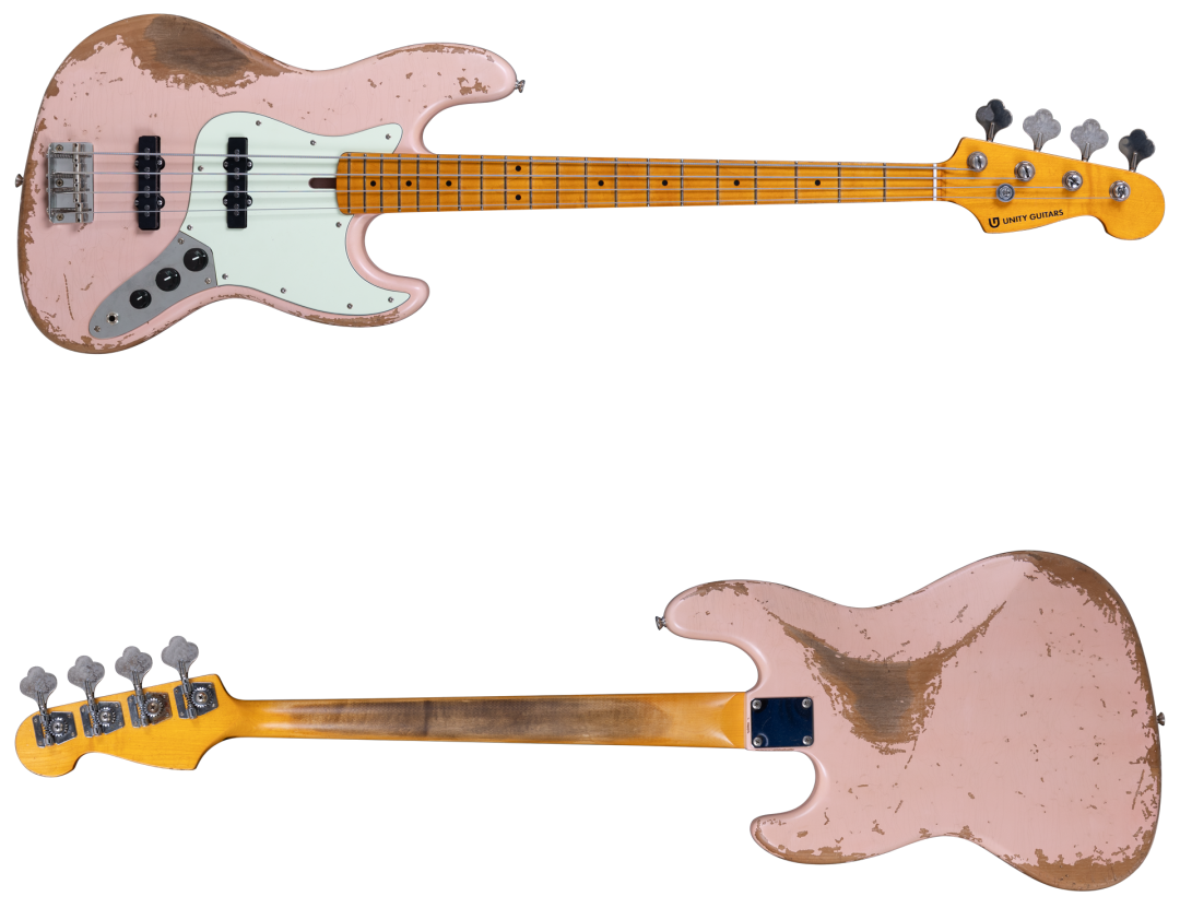Unity Guitars Jazz Bass Vintage Pink